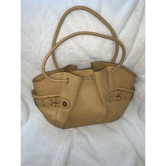 Cole Haan Women's Beige Tote Bag Pebbled Leather Shoulder‎ Handbag - Picture 1 of 9